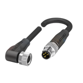 Balluff Cordset, M8 female 90deg A-code 4-pin / M8 male 0deg A-code 4-pin, 0.6m